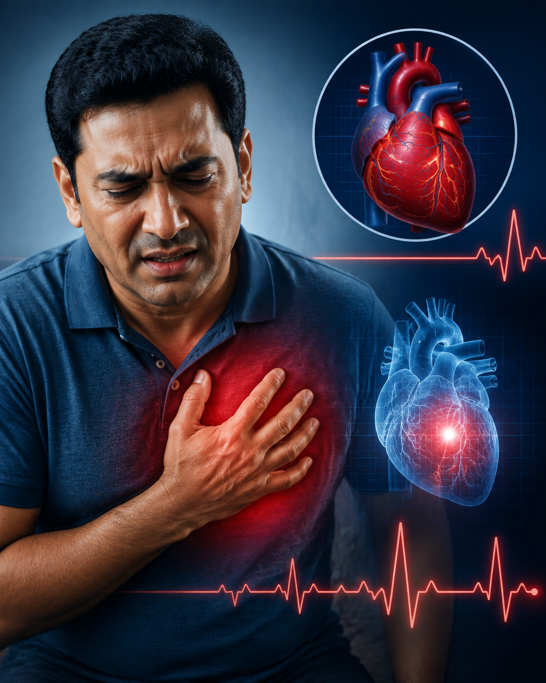 ECG trace showing an irregular heart rhythm
