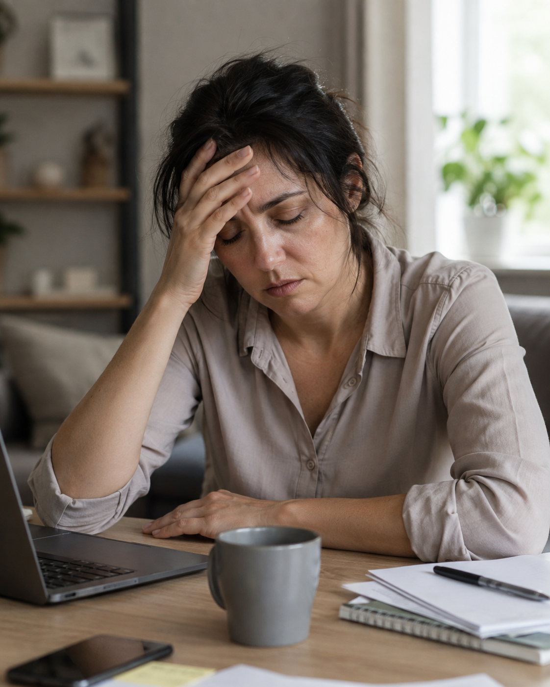Person feeling unusually tired with reduced exercise capacity