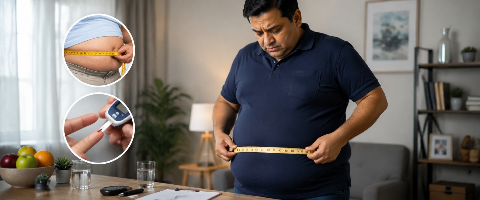 Waist measurement linked to diabetes and high BP