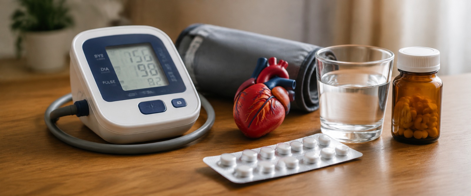 Nurse measuring a patient's blood pressure with a digital monitor