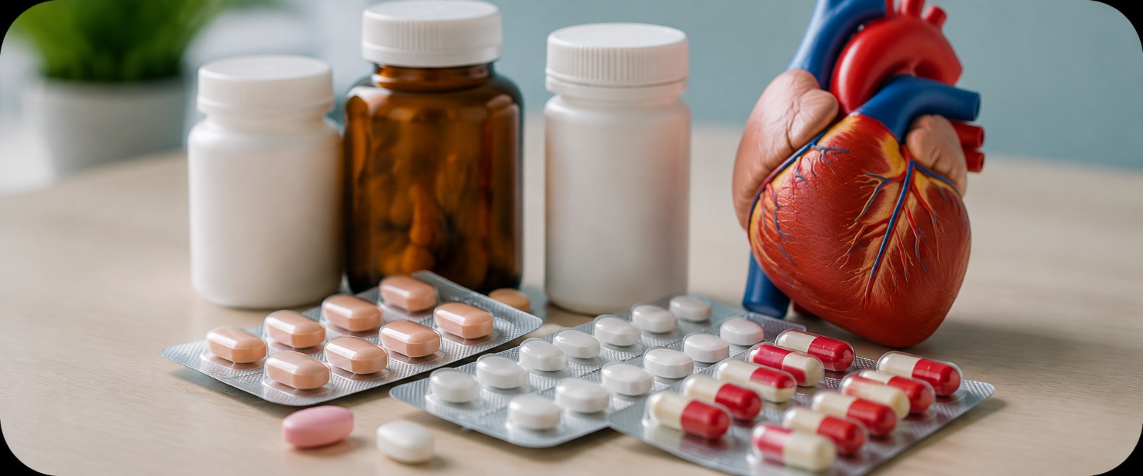 Statin tablets for high cholesterol treatment