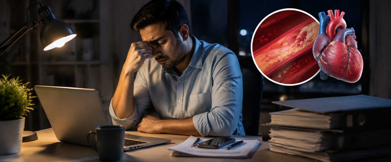 Poor sleep and constant work stress affecting triglycerides