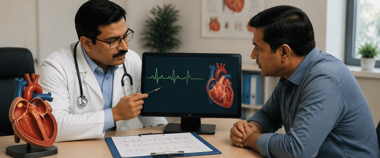 ECG tracing showing an abnormally slow heart rate