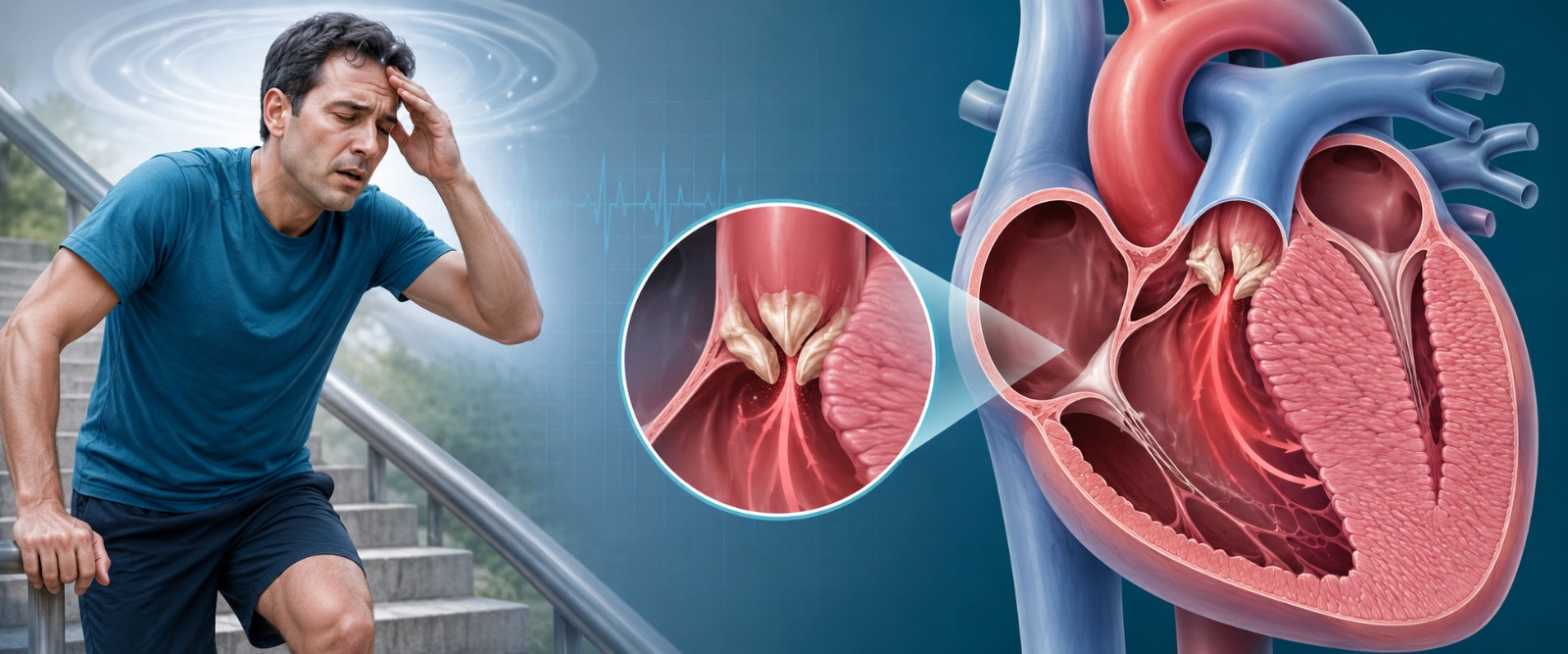 2D echo scan showing the heart valves and muscle thickness