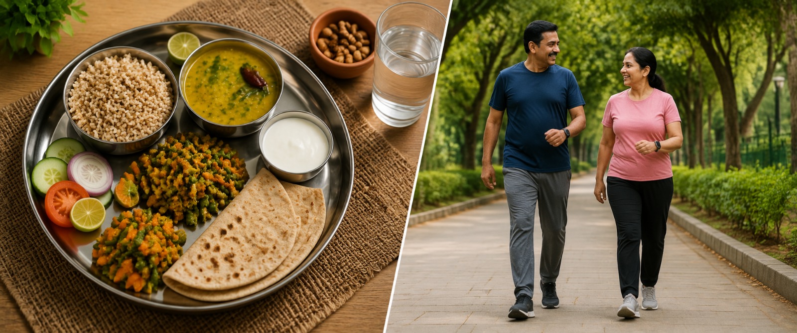 Written diet and walking plan for Telugu households